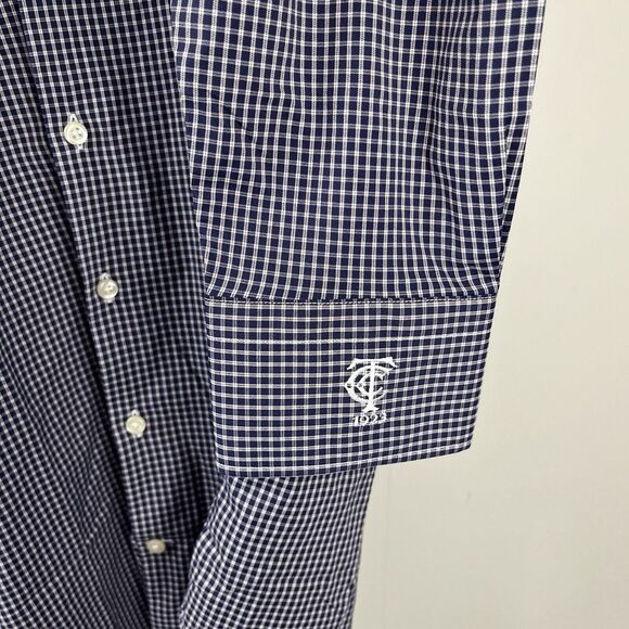 Peter Millar Summer Comfort Shirt Long‎ Sleeve Blue Plaid Timuquana CC Mens XL - Picture 2 of 6